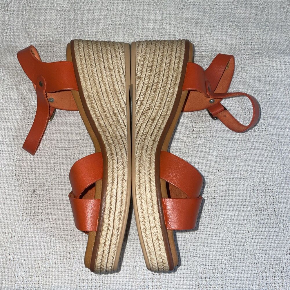 Bertuchi Women’s Slingback Espadrilles Size 39 U.S. 8 M Orange Leather Cruise - Picture 5 of 12
